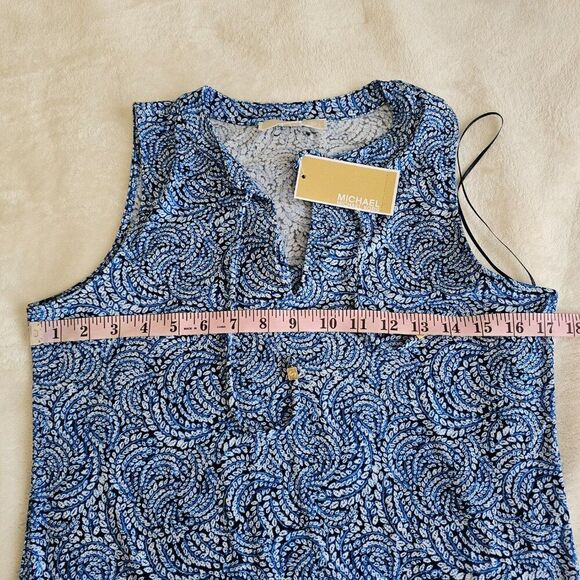 Michael Kors Sleeveless Ruffle Hem Dress NWT Size XS Grecian Blue - Picture 4 of 7